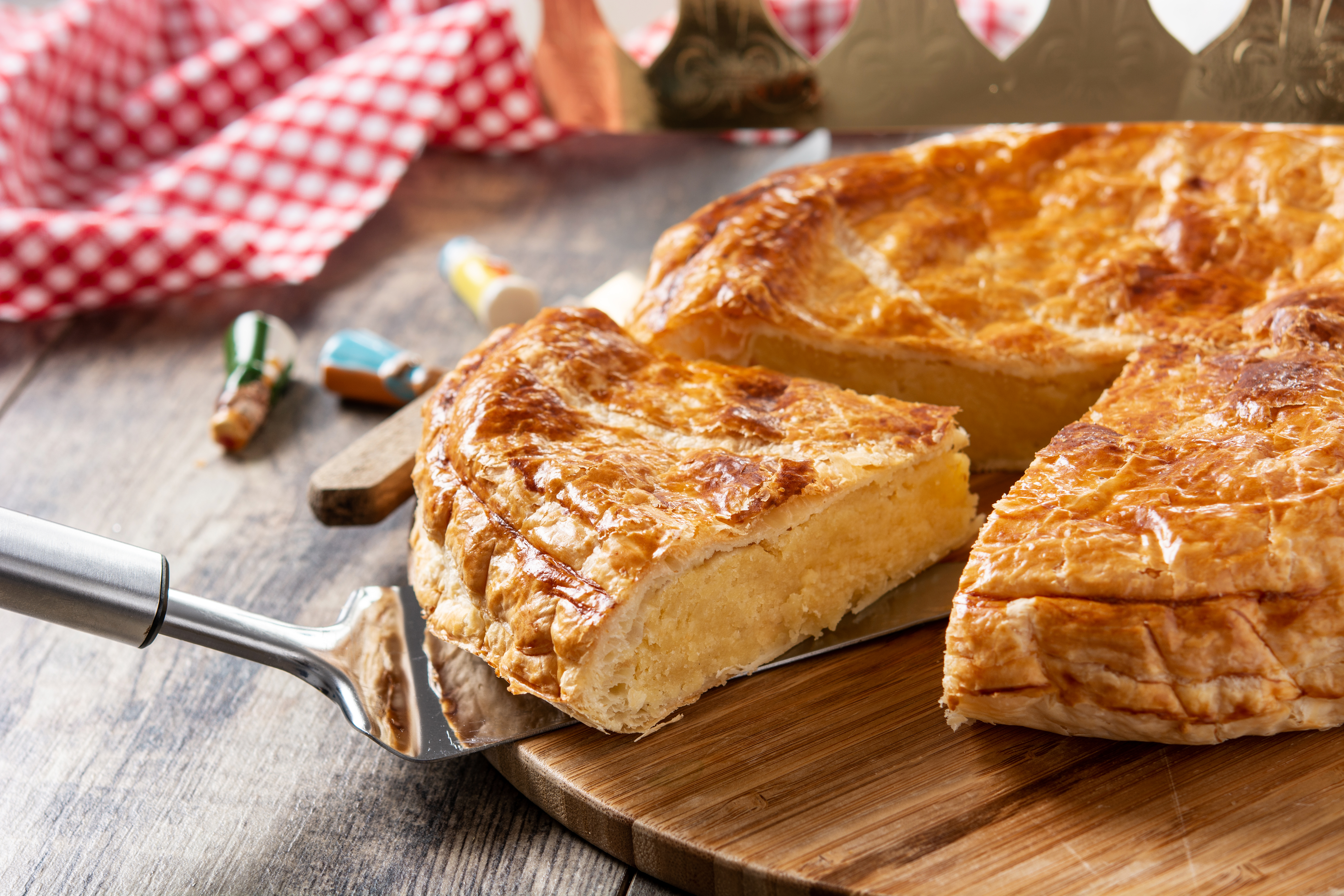 A sliced chicken pie